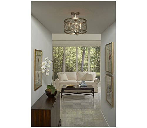 Quoizel Rdy1506Cs Dury Cage Mini Pendant Lighting, 1-Light, 60 Watts, Century Silver Leaf (11" H X 7" W) #TOP1