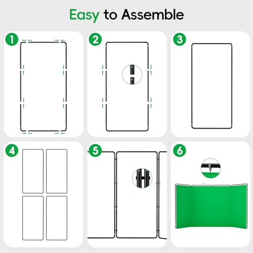 GLOSHOOTING 7.87x13.12ft Portable Green Screen Backdrop Kit, Large Collapsible Greensceen Photography Background with Heavy Duty Stand for Parties, Photo Studio Video Shooting, Live Streaming, Stage by GLOSHOOTING - Used condition - Image 6