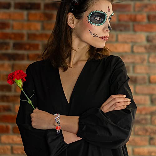 Madison Tyler Halloween Charm Bracelets for Women | Adjustable Bracelets | Pumpkin Spider Bats Spider Web Witch Hat Ball Bead Candy Corn | Halloween Holiday Party Gifts2