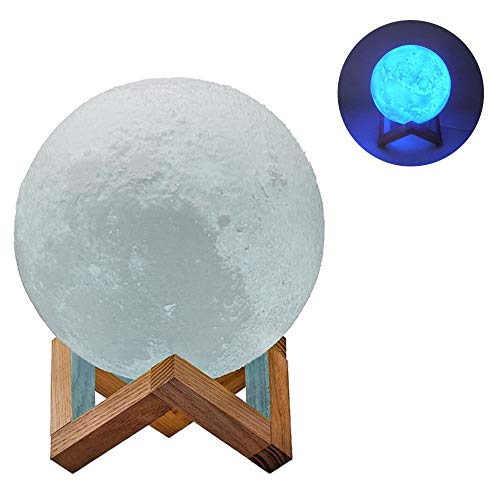 Luminaria Lua Cheia 3D Abajur Touch RGB Decoracao USB LED