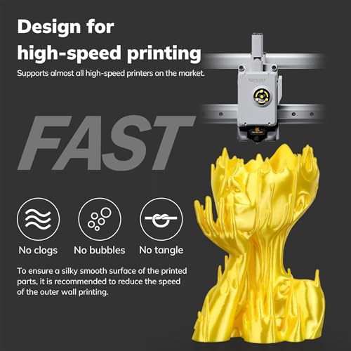 Image of AMOLEN Silk PLA Filament 3D Printer Filament 1.75mm + /- 0.02mm for 3D Printing 1kg(2.2lbs) Spool Compatible with Most FDM Printer