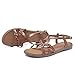 Veittes Women's Casual Flat Sandals,Fashion Braided Criss Cross Strap Braided,Adjustable Ankle Straps,Open Toe Summer Sandals,Light Brown,11 US,2207023-2