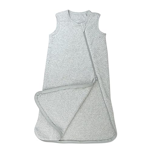 Image of HonestBaby Organic Cotton Matelasse Wearable Blanket, Light Gray Heather, Small