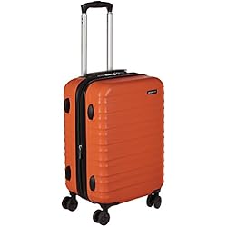 Maletas Con Ruedas Amazon Amazon Basics - Maleta de Viaje Rígida Giratori- 55 cm, Tamaño de Cabina, Naranja fuerte