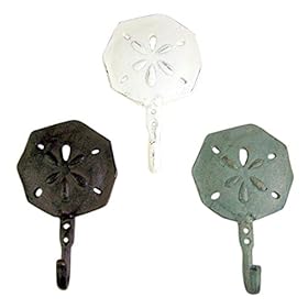 Sand Dollar Cast Iron Wall Hook 6 1/2 Inch (Set of 3) 41wFcgSgqaL. SS280