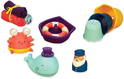 B. toys – Wee B. Splashy Child Bathtub Toys – Toddler Bathtub Tub Starter Package (11-Pcs) For Youngsters 0+ (BX1568Z)