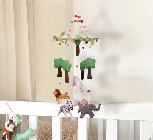 The Hobby Bounty Crib Baby Mobile Animal Nursery Baby Mobile Hanging Felted Nursery Home Decor Perfect Handmade Gift (Animal Toys) #TOP1