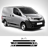 2 uds Pegatinas de Puerta Lateral de Coche, para Nissan NV200 Evalia, calcomanías de Vinilo con gráficos de Estilo de Rayas largas, sintonización