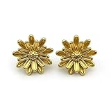 ZFHTJEKNCS Pendientes de Moda de Color Dorado para Chicas de Acero Inoxidable con Margaritas Grandes Pendientes de Girasol para Mujeres Regalos de joyería Femenina