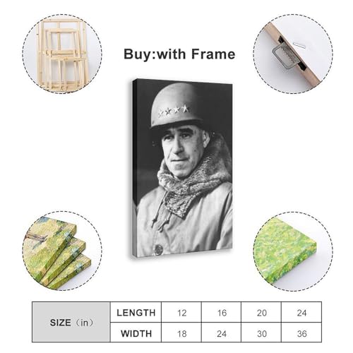 Impression sur toile haut de gamme General Omar Bradley avec cadre suspendu