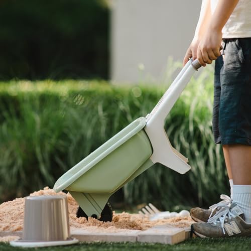 Dantoy: Green Garden - Wheelbarrow Playset - 4 Pieces, Pretend Gardening, Realistic Garden Tool Toys, Recycled Plastic, Kids & Toddlers Ages 2+