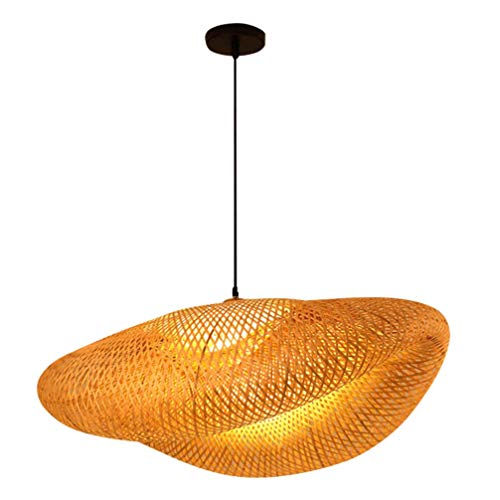 FRCOLOR Lámpara Colgante de Linterna de Bambú Rústica Lámpara Japonesa Vintage Lámpara Colgante de Techo Accesorio de Iluminación para Sala de Estar Dormitorio Restaurante Cafetería Bar