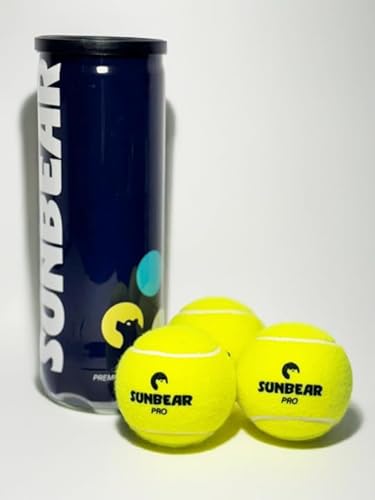 Sunbear Padel Balls – Pro Edition 3 Pack | Tournament Quality Pressurised Balls for Padel Tennis – Fast & Lively Bounce, Durable Felt, Long-Lasting Performance