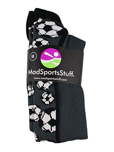 Madsportsstuff Crazy Soccer Socks With Soccer Balls Over The Calf (Graphite/Black, Small) #TOP1