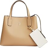 Tommy Hilfiger Damen Th Icon Mini Satchel AW0AW18722 Umhängetasche, Khaki, Einheitsgröße