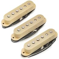 Fits Strat style electric guitar, neck/middle/bridge position Staggered polepieces Alnico 5 magnet pickup, vintage-style tones, is similar with F Custom '54 Strat pickups, staggered polepieces for balance output, reverse wound and reverse polarity (R...