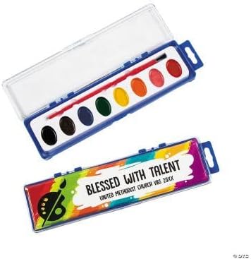 Fun Express Personalized 8-Color Watercolor Paint Trays - 12 Pieces