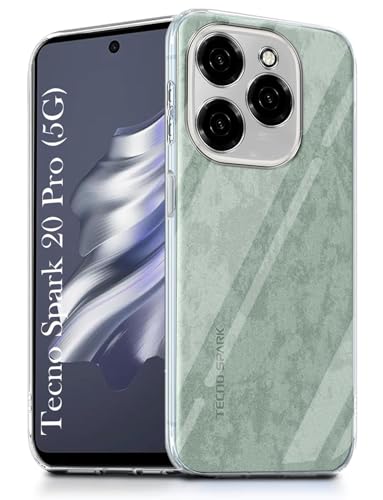 Image of Jkobi Silicone Back Cover Case for Tecno Spark 20 Pro (Clear Shockproof Case with Camera Protection | Soft and Flexible | Transparent)