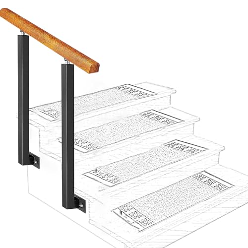 Rampe d'escalier extérieure bois réglable avec kit complet
