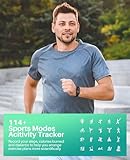 Smart Watch Fitness Tracker (Answer/Make Calls), 1.58" AMOLED Display, 24/7 Heart Rate Blood Oxygen Blood Pressure Sleep Monitor, 114+ Sports Modes Waterproof Smartwatch for Android iPhone Men Women - Image 5