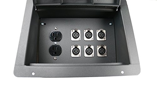 Elite Core FBL6 Recessed Floor 6 XLRF + Duplex AC with Back Box
