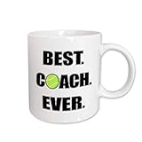 3dRose Volleyball - Best Coach Ever Mug, 11 oz, White