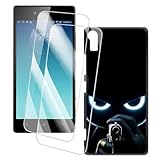 OAGELIM 2er Pack Bildschirm Schutzfolie + Hülle Kompatibel mit Lenovo Vibe Shot Z90-7 (5 Zoll) Künstlerisch Bedruckte Hülle & Gehärtetes Glas Kratzfest (Ziel)