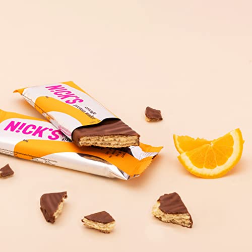 Image of N!CK'S Protein Wafer Bar Orange | 25% Protein (10g) 203 Calories | Low Carb Cookie Bar Snack with No Added Sugar, Gluten Free (24 bars x 40g)