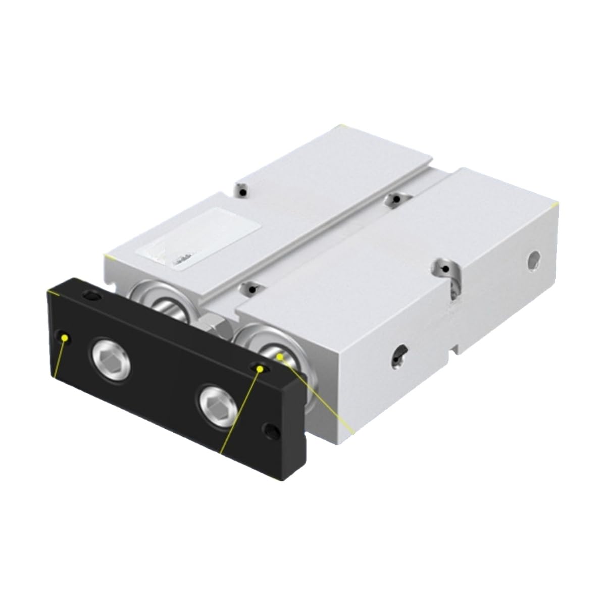 Cylindre pneumatique double axe TDA double effet pour vérin guidé