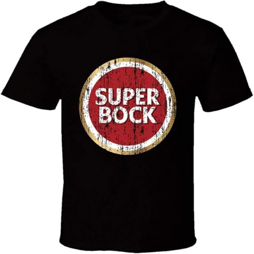 GUANJIE Super Bock Logo T-Shirt Men Casual Graphic Short Sleeve Tops Black 3XL