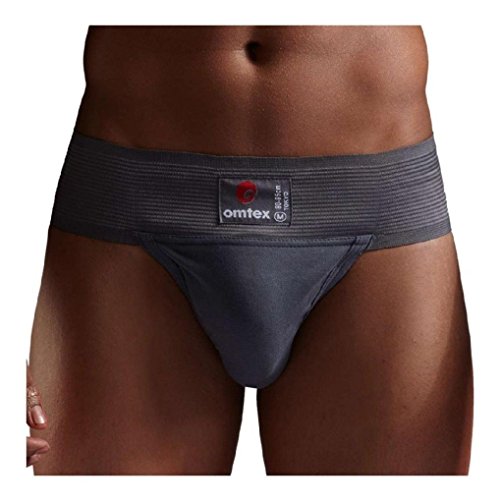 Omtex Athletic Cotton Gym Supporter Back Covered with Cup Pocket for Mens Pack of 2 Tokyo Grey Waist 28 Inches