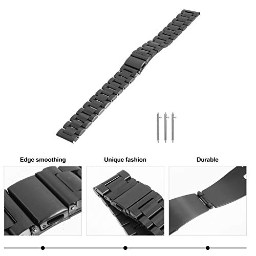 VILLCASE Preto Compatível para Galaxy Relógio 3 Faixa De Relógio de Metal Relógio Pulseira de Tiras