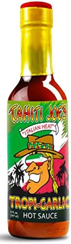 Tahiti Joe’s “Italian Heat” Tropi-Garlic Hot Sauce | Made with Garlic Habanero and Jalapeno Peppers Clam Juice Tomato Juice Honey and other spices (5oz)