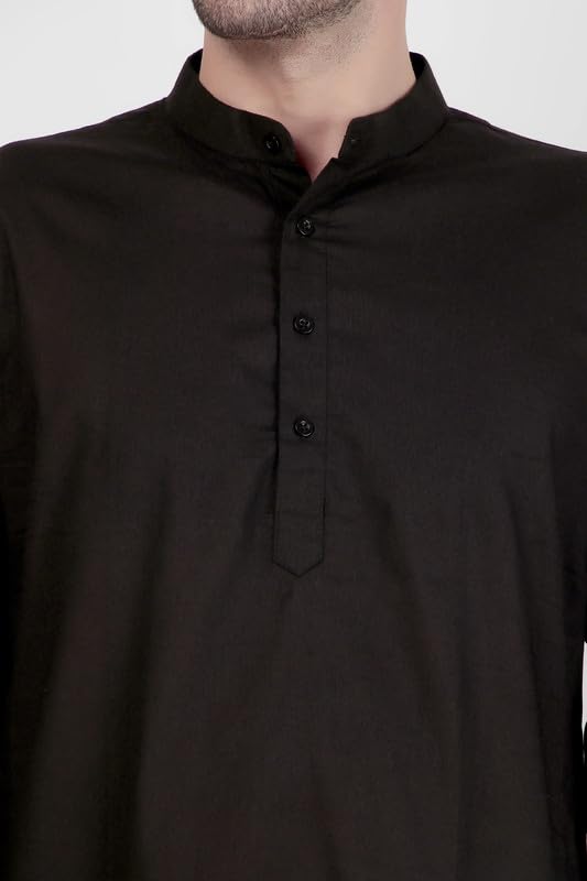 Mens Cotton Casual Long Sleev Kurta - Band Collar3