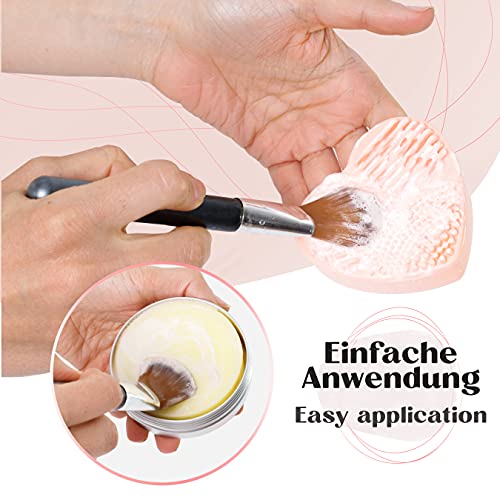 Tritart Pinselreiniger Makeup Set - Make Up Pinsel Reiniger - Veganer Kosmetikpinsel Reiniger mit Silikon Bürste - Kosmetik Pinselreinigung - 2x 100g Pinselseife - Brush Cleaner