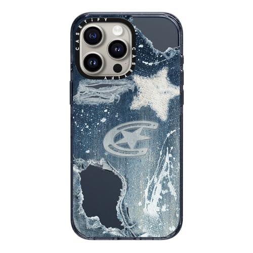 CASETiFY MagSafe �Ή��C���p�N�g iPhone 15 Pro Max �P�[�X [MIL�K�i���� (4x MIL-STD-810G) / 2.5m����̗����������N���A] - Denim - �N���V�b�N�u���[