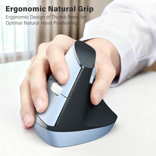 Image of MOFII Wireless Ergonomic Keyboard & Mouse Combo - Split Curved Keyboard with Wrist Rest (All-Day Comfort) + Wireless Vertical Ergonomic Optical Mouse, Compatible with PC /Laptop /Desktop- Blue Gradient