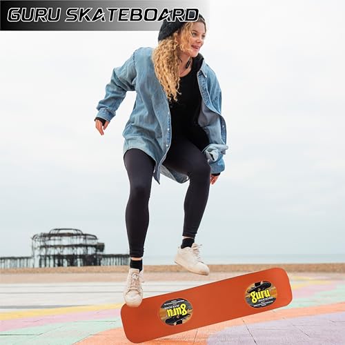Image of GURU Skateboard, Wooden Non-Slip Skateboard for Kids, Adult, Casterboard /Skate Board /Hoverboard /Longboard for Beginners, Learners, Training Purpose for All Age Group
