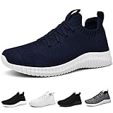 ziitop Mens Slip On Running Shoes Womens Walking Tennis Gym Athletic Shoes Breathable Lightweight Comfortable Fashion Non Slip Sneakers for Men Women Navy