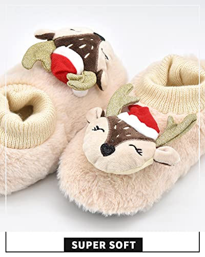 Image of DICUIRD Women's Animal Gripper Slipper Socks, Soft Sole House Slippers | Cute animal fuzzy sock slippers with flexible soft soles and non-slip grippers for comfy everyday indoor wear