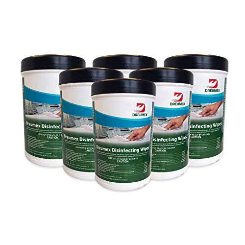Dreumex Disinfecting Wipes, Professional grade Multi-Surface Antibacterial Wipes, 6 Canisters of 150 Count Wipes, Perfect for Schools, Hospitality, Households, Restaurants, Gyms and Hotels
