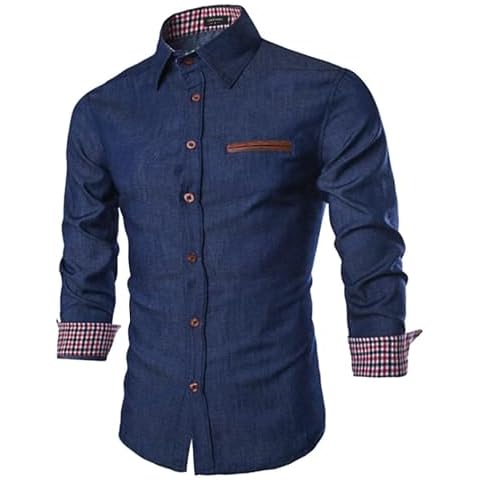 COOFANDY Long Sleeve Denim Cowboy Shirt Cover
