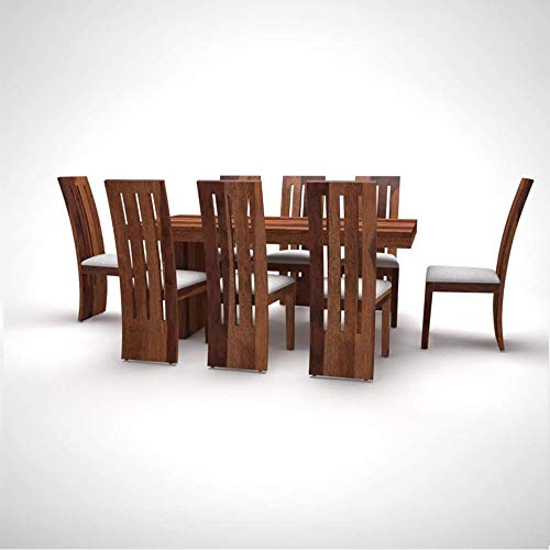 Image of Custom Decor Sheesham Wood Hola Dining Table Set with 8 Chairs | Home and Living Room | Provincial Teak Finish