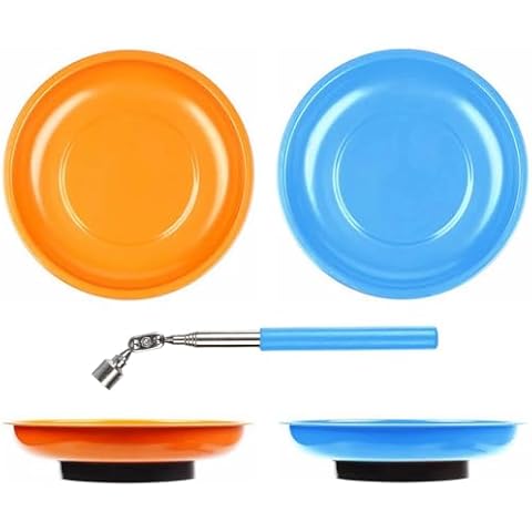 Magnetic Tray Holder,2 Pcs Magnetic Bowl for Screws Tools Parts Tray Holder for Tool Organization (SSG Blue Orange) Cover