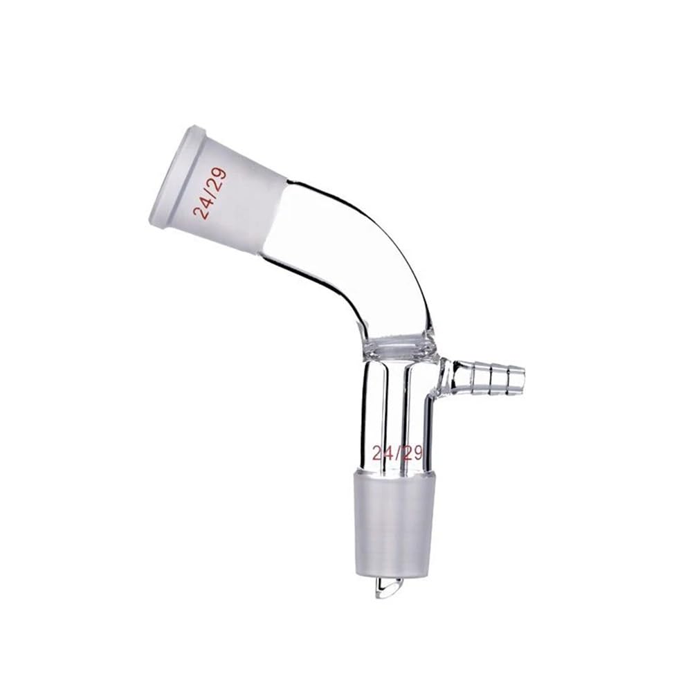 Tubo receptor de vacío de 105 grados for destilación de laboratorio, de vidrio, calibre 14, 19 y 24 mm.(24-24)