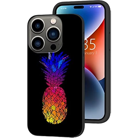 Uiaoiais Compatible with iPhone 14 Pro Case,Bright Colorful Pineapple Phone Case for Woman Man TPU Soft Shockproof Protective Case Cover Designed for iPhone 14 Pro 6.1 inch Cover