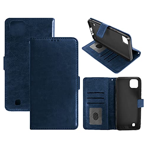 Image of Flip Cover Compatible with Realme C20 / C20A / C11 (2021) | Premium Leather Finish | Inbuilt Pockets & Stand | Flip Cover Back Case for Realme C20 / C20A / C11 (2021) (Blue)