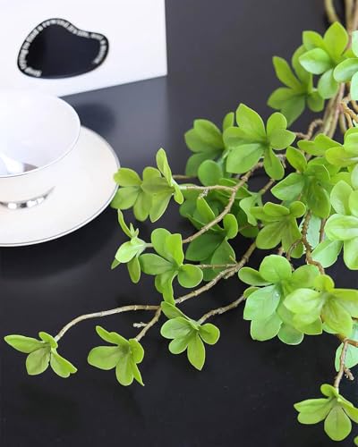 WillingYou フェイクグリーン ドウダンツツジ 4本セット 人工観葉植物 造花 インテリアグリーン 緑葉 ウォータータイプ 高さ70cm 本物そっくり リアル 室内装飾 オフィス リビング ダイニング 玄関 花瓶なし [4]