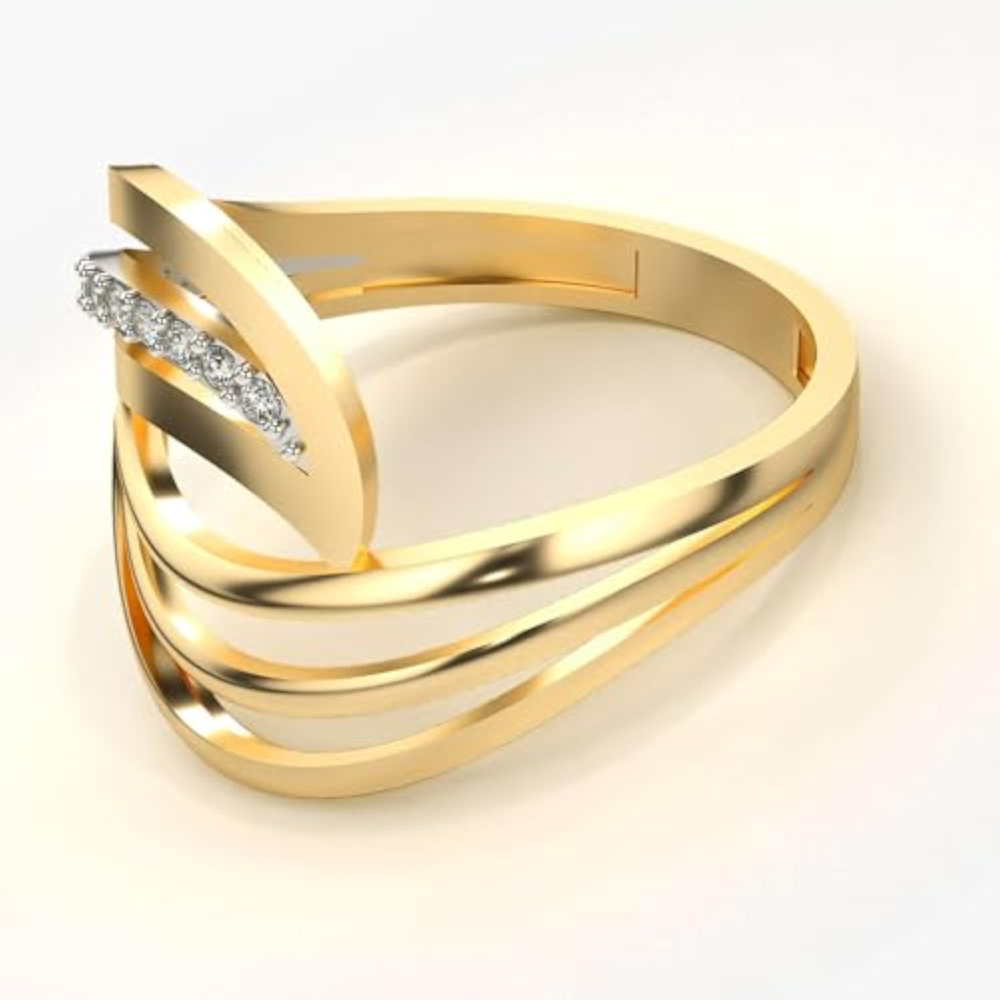 Women's Sterling Silver & Lab Grown Diamond Ring, 0.09cts