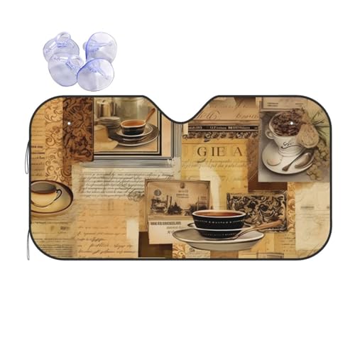 Pare-soleil voiture café journal 70x130cm pliable pour pare-brise